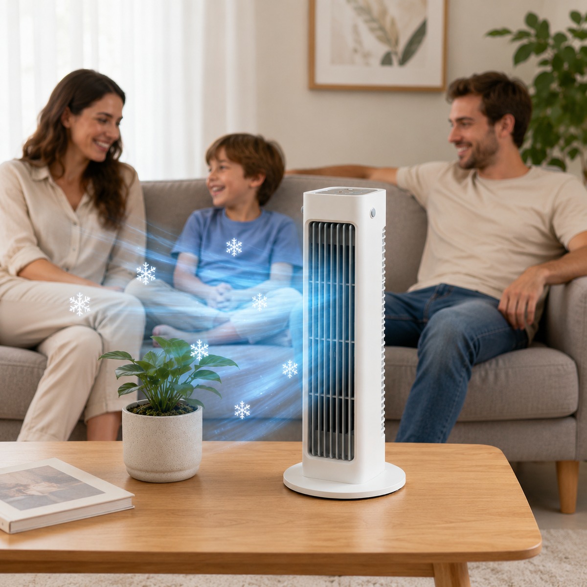 Portable Tower Fan with Remote, Quiet Bedside Cooling Fan