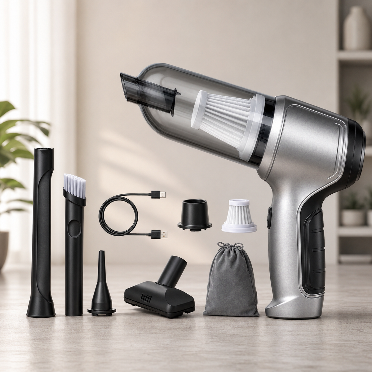 Cordless Handheld Vacuum, Mini Car and Desk Cleaner, USB Rechargeable