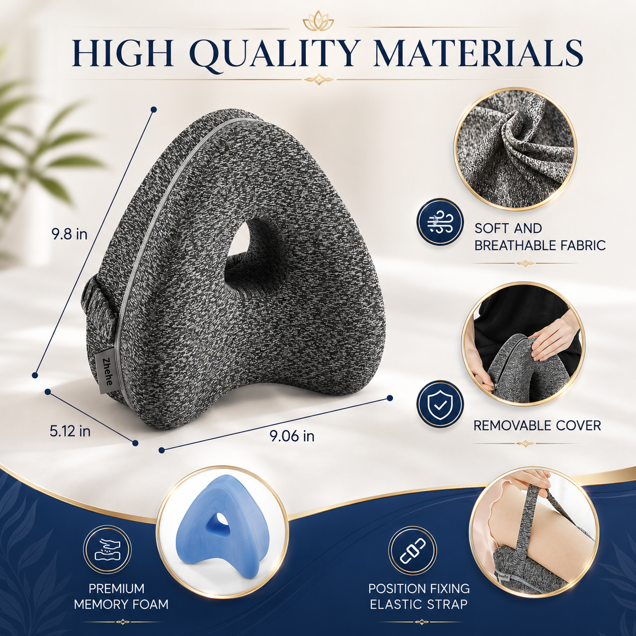 Knee Pillow for Side Sleepers, Spinal Support Cushion