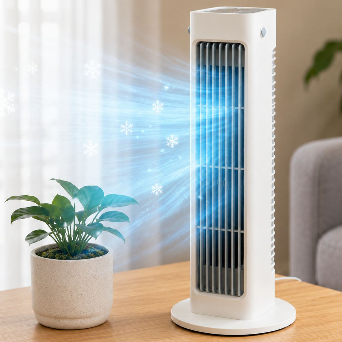 Portable Tower Fan with Remote, Quiet Bedside Cooling Fan